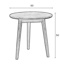 QUARTIER Beistelltisch rund FABIO 50 cm Eiche schwarz