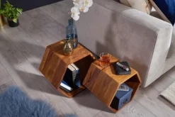 Beistelltisch 2-teilig braun