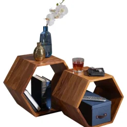 Beistelltisch 2-teilig braun