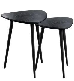 Beistelltisch 2-teilig schwarz