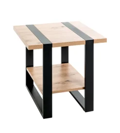 Beistelltisch 45x45x45 cm Asteiche-Dekor/schwarz