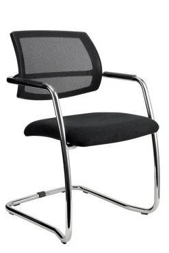 Besucherstuhl 2er Set 56 x 81 cm schwarz