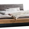 Bett ESPERA 180 x 200 cm Wildeiche massiv/ Anthrazit
