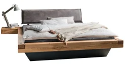 Bett ESPERA 180 x 200 cm Wildeiche massiv/ Anthrazit