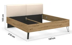 Bett SEAMO Artisan Eiche/ Champagner