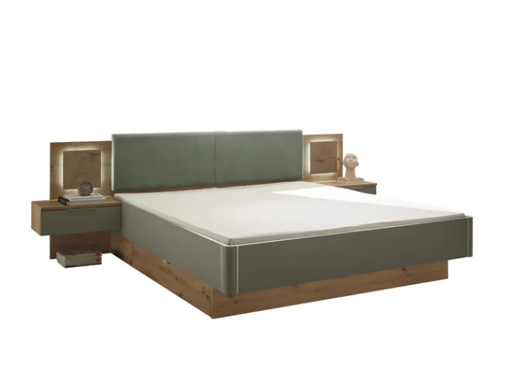 QUARTIER Bettanlage SIMADA 3-teilig braun/ grün