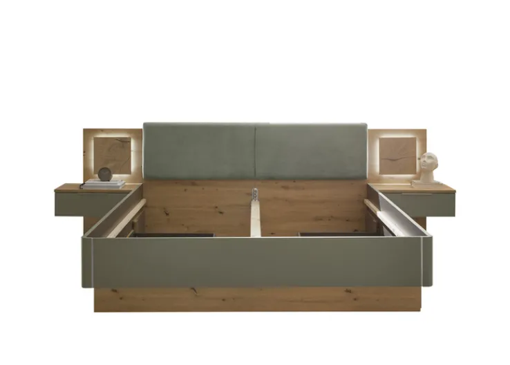 QUARTIER Bettanlage SIMADA 3-teilig braun/ grün