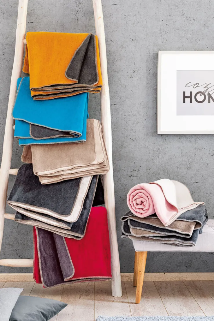 Biederlack Wende-Wohnplaid 130 x 170 cm braun/beige/grau