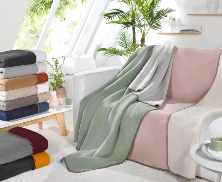 Biederlack Wende-Wohnplaid 130 x 170 cm braun/beige/grau