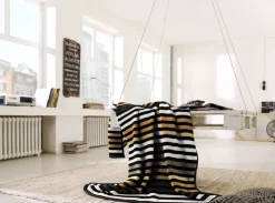 Biederlack Wohndecke Streifen 150 x 200 cm orange