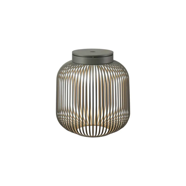 blomus Akku LED Tischlampe Laterne LITO 30 cm granity grey