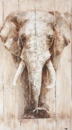 BÖNNINGHOFF Ölgemälde auf Echtholzrahmen ELEFANT 40x80cm