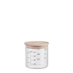 BOHEMIA SELECTION Vorratsdose Borosilikatglas/Holz 400 ml Transparent/Klar/Braun