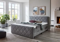 QUARTIER Boxspringbett CHARLIE 180 x 200 cm Silber