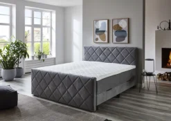 QUARTIER Boxspringbett CHARLIE 180 x 200 cm Silber