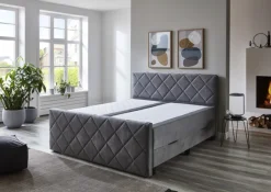 QUARTIER Boxspringbett CHARLIE 180 x 200 cm Silber