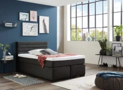 QUARTIER Boxspringbett GIANNI 140 x 200 cm anthrazit