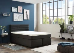 QUARTIER Boxspringbett GIANNI 140 x 200 cm anthrazit
