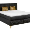 QUARTIER Boxspringbett LILLY 180 x 200 cm schwarz/ goldfarbig