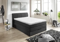 QUARTIER Boxspringbett PAULA 140 x 200 cm anthrazit