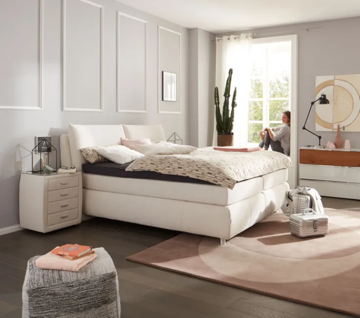 Boxspringbett SUPREME COMFORT 180 x 200 cm Stoffbezug beige