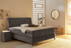 QUARTIER Boxspringbett SVENJA 180 x 200 cm grau