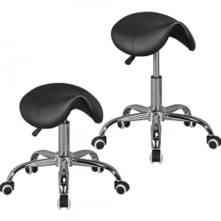 Bürohocker 60 cm silberfarbig/ schwarz