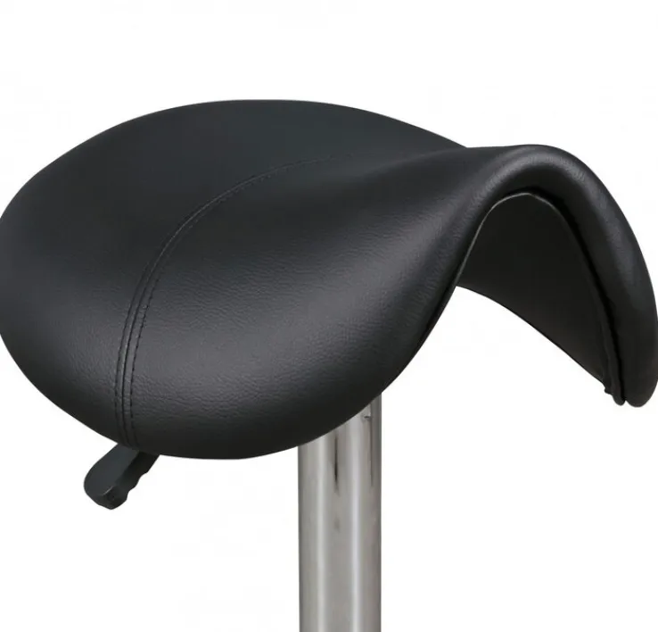 Bürohocker 60 cm silberfarbig/ schwarz