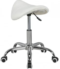 Bürohocker 60 x 60 cm weiß silber