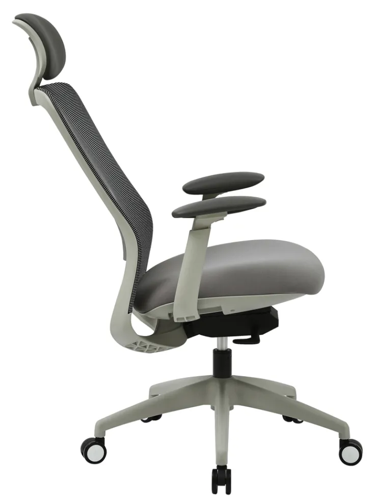 Bürostuhl KAYA grau/ alufarbig