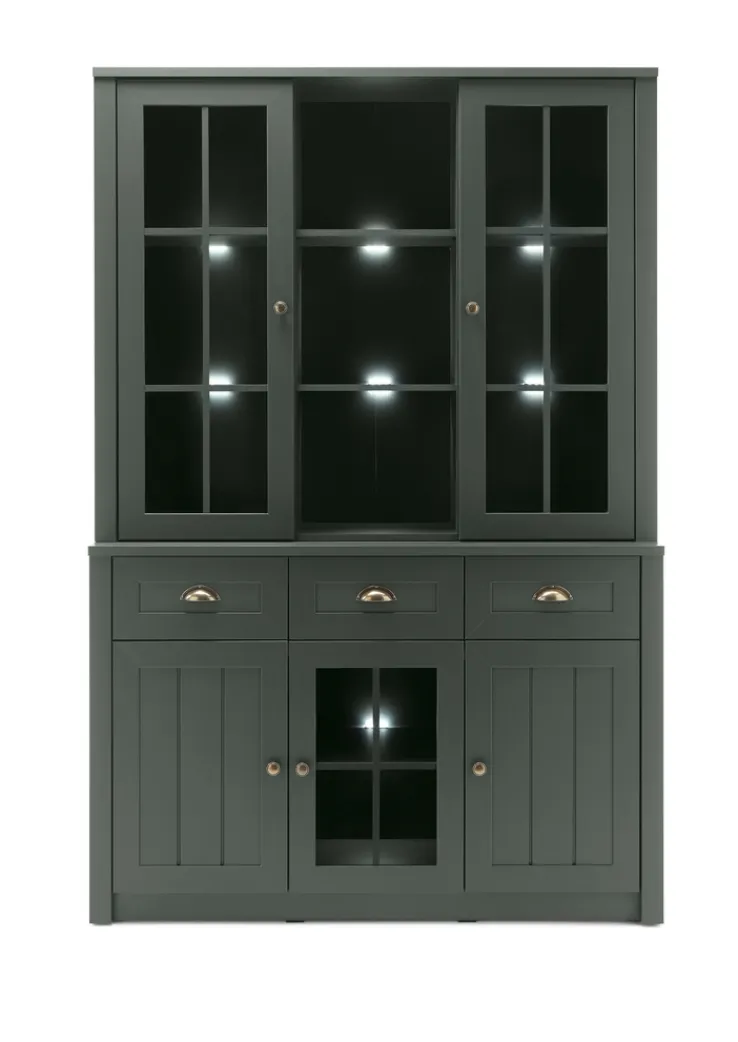 Buffetschrank ASCOT 130 x 196 x 43 cm grün/goldfarbig