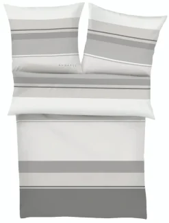 bugatti Satin-Bettwäsche 135 x 200 cm grau