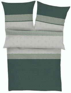 bugatti Satin-Bettwäsche 135 x 200 cm grün/grau