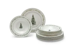 casaNova Weihnachtsdekoration 12tlg. Tafel-Service Weiß