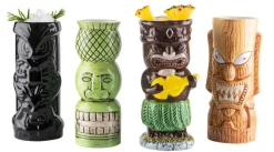 casaNOVA Becher-Set TIKI 4-teilig mehrfarbig Dolomit