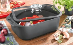 casaNOVA Bräter mit Glasdeckel KELAND 7500 ml Aluguss schwarz