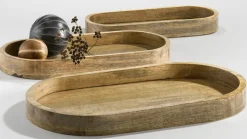 casaNOVA Dekotablett 27 x 50 cm Holz