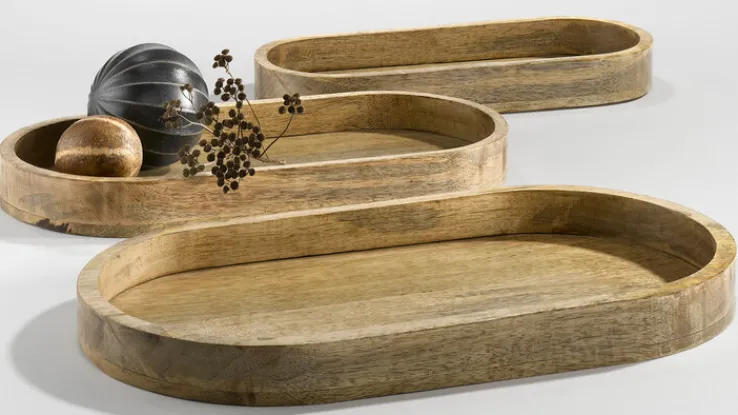 casaNOVA Dekotablett 27 x 50 cm Holz