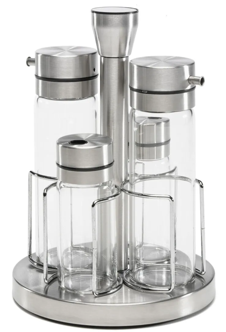 casaNOVA Gewürzkarusselle HANNA transparent /silberfarbig