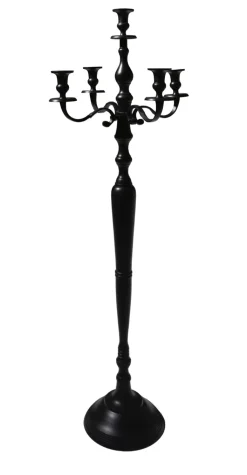 casaNOVA Kerzenständer 5-armig 120 cm Alu schwarz
