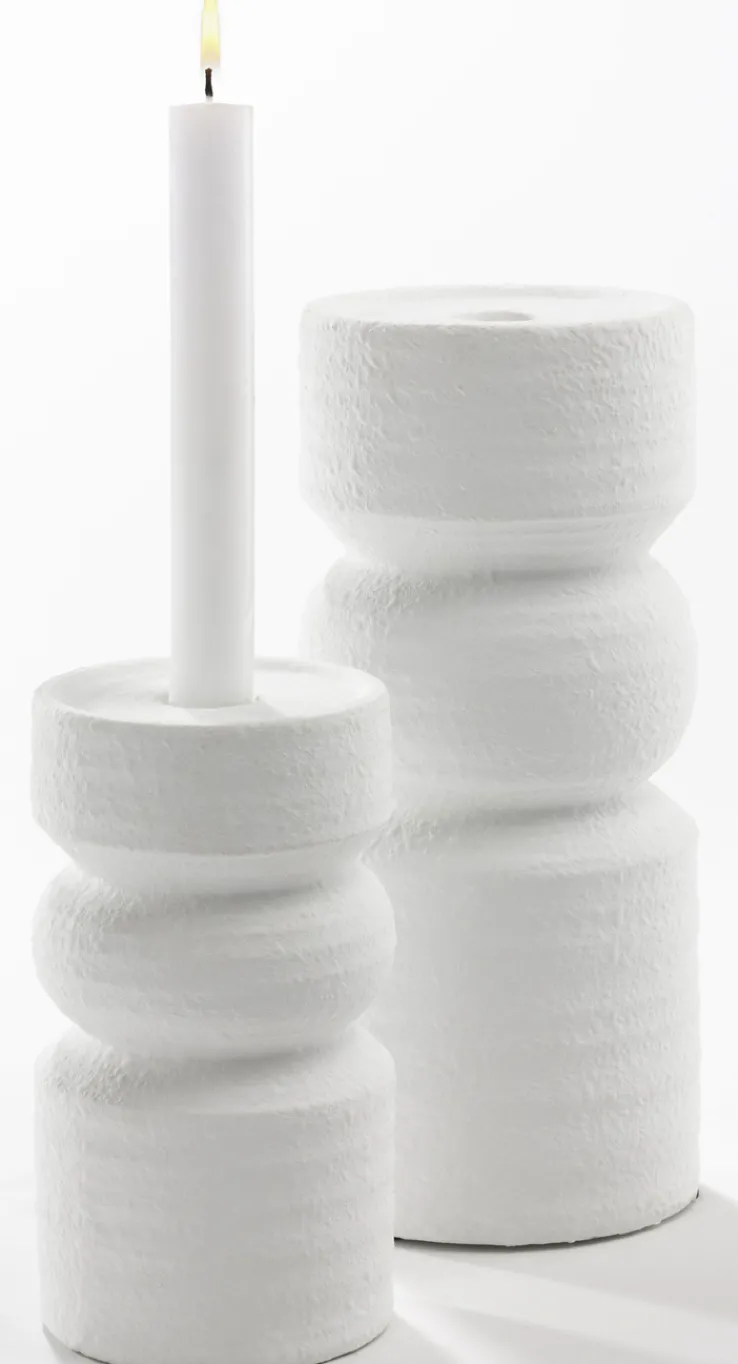 casaNOVA Kerzenständer groß 38,5 cm weiß