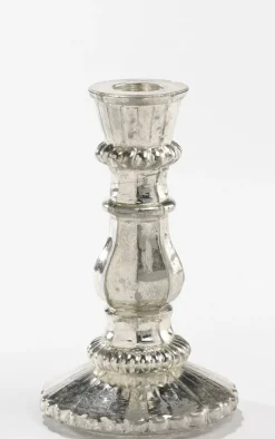 casaNOVA Kerzenständer klein 14 cm silberfarbig