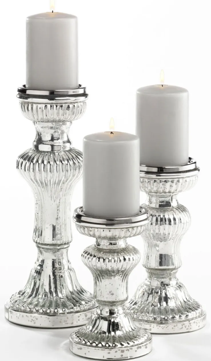 casaNOVA Kerzenständer klein 16 cm silberfarbig