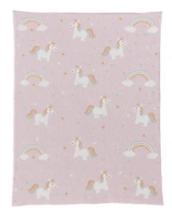 casaNOVA Kinderdecke EINHORN 80 x 100 cm rosa/pink