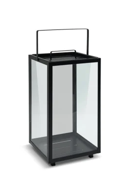 casaNOVA Laterne 45 cm Metall/Glas schwarz