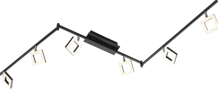 casaNOVA LED Deckenlampe mit 6 Spots REAL II schwarz