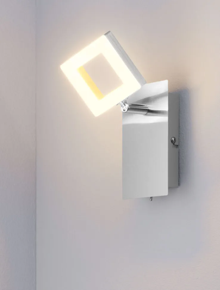 casaNOVA LED Wandleuchte mit 1 Spot REAL II silberfarbig