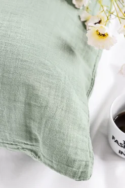 casaNOVA Musselin-Kissenhülle GRETA 45 x 45 cm salbeigrün