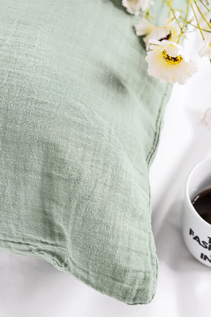 casaNOVA Musselin-Kissenhülle GRETA 45 x 45 cm salbeigrün