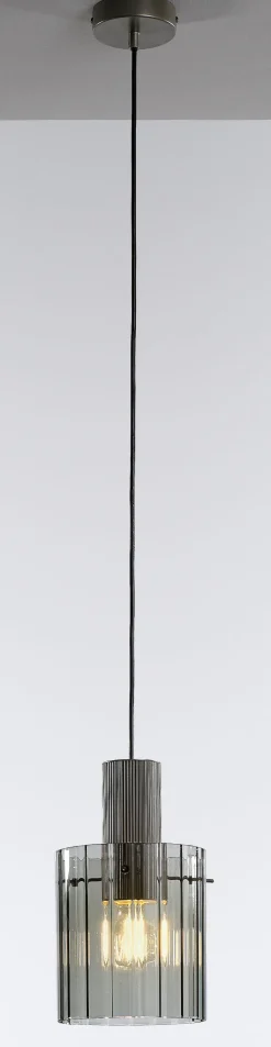 casaNOVA Retrofit Pendelleuchte RONJA 1-flg silberfarbig /Rauchglas